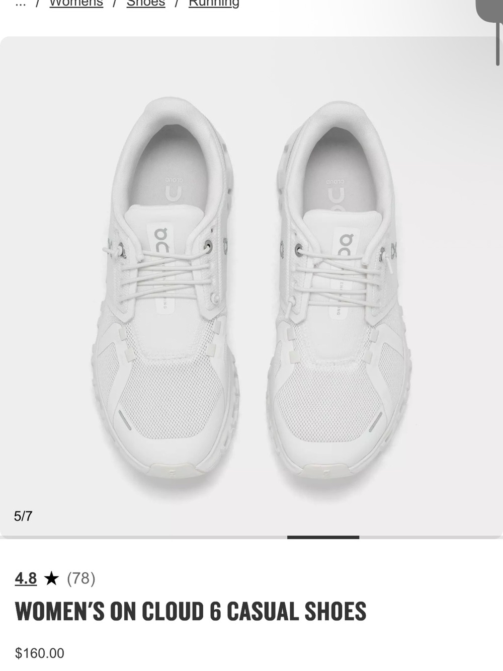 On Running Cloud 6 Sneakers in White